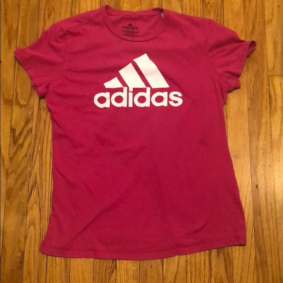 hot pink adidas shirt